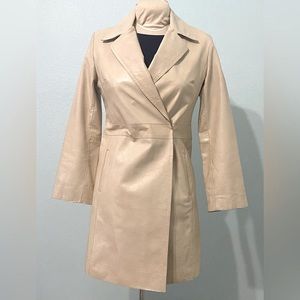 Express Vintage Beige leather coat size 5/6